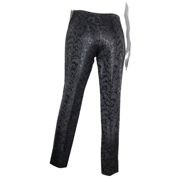 Dolce&Gabbana Women IT40 US4 Black Jacquard Pants Brocade Pleated Trouser $1695 - Picture 2 of 10